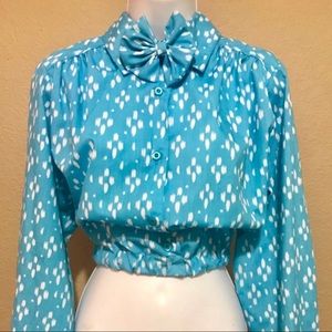 🛑SOLD🛑SOLD🛑 Bow-Tie Bomber Crop Top Blouse